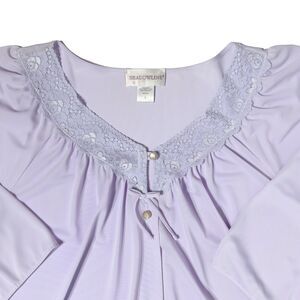 NWT VTG 90s ShadowLine 42” Front Button 3/4 Sleeve Nightgown Purple Women’s L